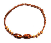 Load image into Gallery viewer, Armbänder Muster orange braun Freundschaftsarmband Armband Holzperlen Baumwolle Unisex gewachst - chic-net.de
