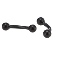 Load image into Gallery viewer, Banane Curved Barbell Piercing mit Kugeln Basic 12 mm Edelstahl schwarz - chic-net.de

