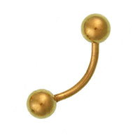 Load image into Gallery viewer, Banane Curved Barbell Piercing mit Kugeln Basic klein aus Edelstahl golfarbig - chic-net.de
