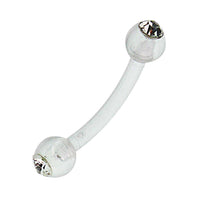 Load image into Gallery viewer, Banane Piercing mit Kugeln weiß transparent aus Kunststoff mit weißem Glitzerstein - chic-net.de
