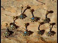 Cargar imagen en el visor de la galería, Bauchnabel Piercing Brass Edelstahl Auge Stein Kristall - chic-net.de
