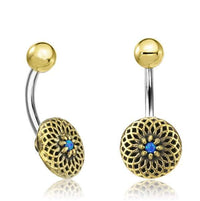 Load image into Gallery viewer, Bauchnabel Piercing Brass Edelstahl Dahlie Stein - chic-net.de
