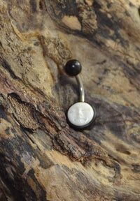 Load image into Gallery viewer, Bauchnabel Piercing Edelstahl Horn Bone Mond Gesicht - chic-net.de
