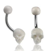 Load image into Gallery viewer, Bauchnabel Piercing Edelstahl Knochen Skull - chic-net.de
