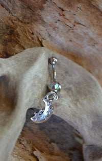 Load image into Gallery viewer, Bauchnabel Piercing Edelstahl Zirkonia silber Anhänger - chic-net.de
