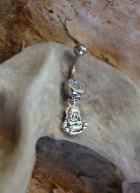 Load image into Gallery viewer, Bauchnabel Piercing Edelstahl Zirkonia silber Anhänger - chic-net.de
