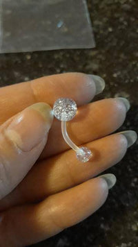 Cargar imagen en el visor de la galería, Bauchnabelpiercing Acryl Glitzer Kugeln 1.6 x10mm - chic-net.de
