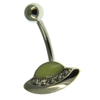 Load image into Gallery viewer, Bauchnabelpiercing aus Edelstahl Alien leuchtet - chic-net.de
