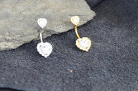 Load image into Gallery viewer, Bauchnabelpiercing aus Edelstahl Glaskristall Herz Gold PVD - chic-net.de
