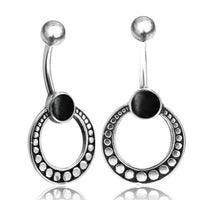 Load image into Gallery viewer, Bauchnabelpiercing aus Edelstahl &amp; Silber mit Punkte Ring - chic-net.de
