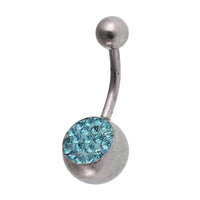 Load image into Gallery viewer, Bauchnabelpiercing Bananapiercing Edelstahl Zirkonia türkis Steine 2 Kugeln - chic-net.de
