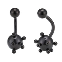 Load image into Gallery viewer, Bauchnabelpiercing Bananenpiercing Edelstahl schwarz kleine und große kugeln - chic-net.de

