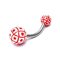 Load image into Gallery viewer, Bauchnabelpiercing Bänder Sterne Bioflex 2 Kugeln Bananenpiercing Edelstahl nickelfrei - chic-net.de
