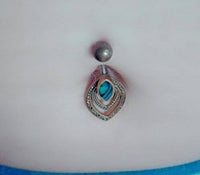 Cargar imagen en el visor de la galería, Bauchnabelpiercing Edelstahl Brass Doppelmandel Inlay - chic-net.de
