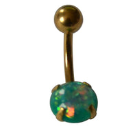 Load image into Gallery viewer, Bauchnabelpiercing Edelstahl gold Opal Stab 10x1.6mm - chic-net.de
