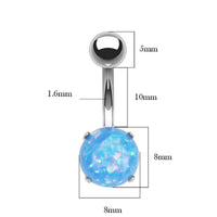 Load image into Gallery viewer, Bauchnabelpiercing Edelstahl gold Opal Stab 10x1.6mm - chic-net.de
