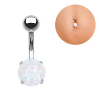 Load image into Gallery viewer, Bauchnabelpiercing Edelstahl gold Opal Stab 10x1.6mm - chic-net.de
