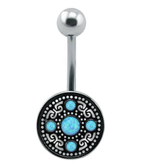 Load image into Gallery viewer, Bauchnabelpiercing Edelstahl Opal Vintage antik - chic-net.de
