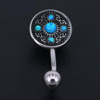 Load image into Gallery viewer, Bauchnabelpiercing Edelstahl Opal Vintage antik - chic-net.de
