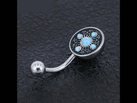 Load image into Gallery viewer, Bauchnabelpiercing Edelstahl Opal Vintage antik - chic-net.de
