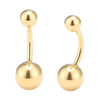 Load image into Gallery viewer, Bauchnabelpiercing Edelstahl zwei Kugeln gold Farben - chic-net.de
