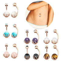 Load image into Gallery viewer, Bauchnabelpiercing Kralle Edelstahl Stein - chic-net.de
