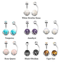 Load image into Gallery viewer, Bauchnabelpiercing Kralle Edelstahl Stein - chic-net.de
