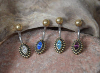 Load image into Gallery viewer, Bauchnabelpiercing Messing Edelstahl gold Kristall Auge - chic-net.de
