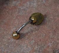 Load image into Gallery viewer, Bauchnabelpiercing Messing Edelstahl gold Kristall Auge - chic-net.de
