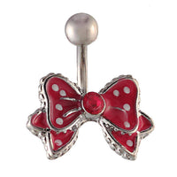 Load image into Gallery viewer, Bauchnabelpiercing silberfarben Schleife rosa Edelstahl - chic-net.de
