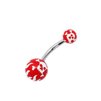 Load image into Gallery viewer, Bauchnabelpiercing Totenkopf Flammen Pirat Bioflex 2 Kugeln Bananenpiercing Edelstahl nickelfrei - chic-net.de
