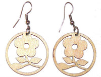 Load image into Gallery viewer, Beige, Damen-Ohrringe aus Holz, Edelstahlbügel, ca. 30mm Ø - chic-net.de
