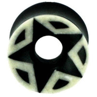 Cargar imagen en el visor de la galería, Bio Stern Horn Plug schwarz weiß Flesh Tunnel Organic Expander Tribal Plugs Piercing - chic-net.de
