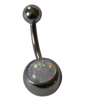 Load image into Gallery viewer, Bauchnabelpiercing Edelstahl silber Resin Opal Stab 10x1.6mm - chic-net.de
