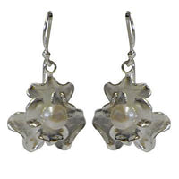 Load image into Gallery viewer, Blumendesign Kleeblatt Perle Perlenohrringe 925er Sterling Silber Ohrringe Ohrhänger Damen Schmuck - chic-net.de
