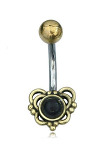 Load image into Gallery viewer, Bauchnabelpiercing Blume Edelstahl Stein Messing - chic-net.de
