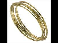 Load image into Gallery viewer, Brass Armreife Messing antik golden gehämmert 5er Set dünn nickelfrei 65 mm Innendurchmesser - chic-net.de
