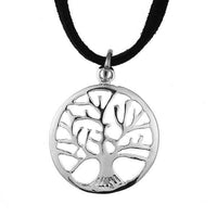 Load image into Gallery viewer, Brass Kette 43 cm Anhänger filigran Baum verzweigt 25 mm Karabiner Lederband verstellbar - chic-net.de
