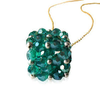 Cargar imagen en el visor de la galería, Brass Kette Glaskristalle Würfel türkis facettiert silber nickelfrei Glitzer Schmuck - chic-net.de
