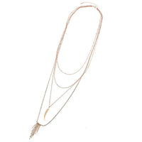 Cargar imagen en el visor de la galería, Brass Kette goldfarben fein Anhänger 3-Teilig Horn braun Länge ca 45 cm - chic-net.de
