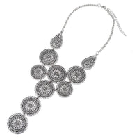 Load image into Gallery viewer, Brass Kette silberfarben groß rund Blumen ca. 46cm Länge Edelstahl verstellbar - chic-net.de
