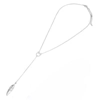 Load image into Gallery viewer, Brass Kette silberfarben Ring Feder groß silbern ca. 45cm - chic-net.de
