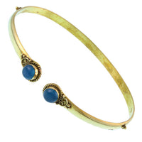 Load image into Gallery viewer, Brass Oberarmreif Punkte gold Chalzedon rund Seil Spiralbogen nickelfrei verstellbar Tribal Armreif - chic-net.de
