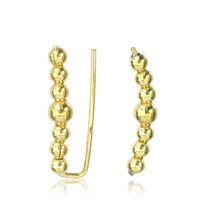 Load image into Gallery viewer, Brass Ohr Klemmen Manschetten Ohrklemme antik golden Messing Ear Climber Kugeln - chic-net.de
