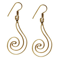 Load image into Gallery viewer, Brass Ohrringe antik golden Kugeln Creolen Spiralen Messing Ohrhänger - chic-net.de
