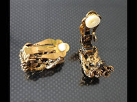 Cargar imagen en el visor de la galería, Brass Ohrringe antik golden oxidiert Ring Geflochten Kreise klippverschluss - chic-net.de
