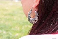 Cargar imagen en el visor de la galería, Brass Ohrringe Blumensichel silbern Messing - chic-net.de
