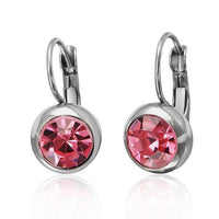 Load image into Gallery viewer, Brass Ohrringe Bügel Halbkugel Glaskristall facettiert nickelfrei gold rotgold silber - chic-net.de
