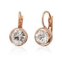 Load image into Gallery viewer, Brass Ohrringe Bügel Halbkugel Glaskristall facettiert nickelfrei gold rotgold silber - chic-net.de
