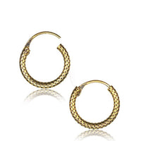 Load image into Gallery viewer, Brass Ohrringe Creolen antik golden Hoops zwei Größen - chic-net.de
